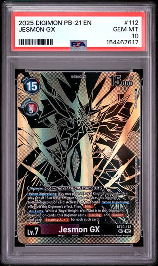 Jesmon GX #112 - Alternative Art - Tamer's Evolution Box Rise of Digimon - PSA 10 - Englisch