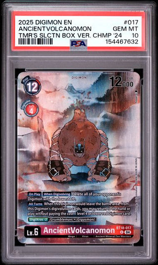 AncientVolcanomon #017 - Alternative Art - Tamer's Selection Box Ver. Championship 2024 - PSA 10 - Englisch