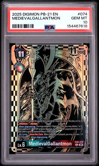 MedievalGallantmon #074 - Alternative Art - Tamer's Evolution Box Rise of Digimon - PSA 10 - Englisch
