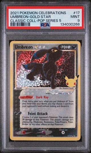 Pokémon Nachtara Gold Star - Englisch - Celebrations - PSA 9