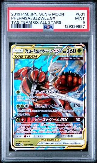 Pokémon Schabelle & Masskito GX - Full Metal Wall - Japanisch - PSA 9
