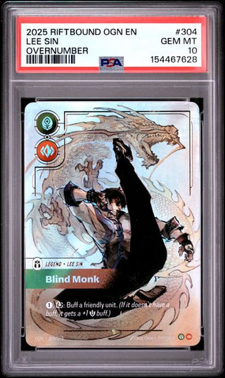 Lee Sin, Blind Monk #304 - Showcase - Origins - PSA 10 - Englisch