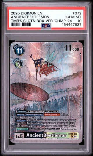AncientBeetlemon #072 - Alternative Art - Tamer's Selection Box Ver. Championship 2024 - PSA 10 - Englisch