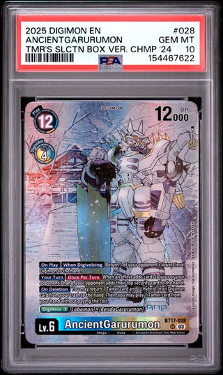 AncientGarurumon #028 - Alternative Art - Tamer's Selection Box Ver. Championship 2024 - PSA 10 - Englisch