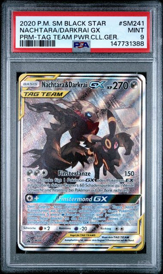 Pokémon Nachtara & Darkrai - SM Black Star Promo - Deutsch - PSA 9