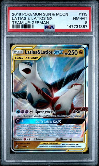 Pokémon Latias & Latios GX - Team Up - Deutsch - PSA 8