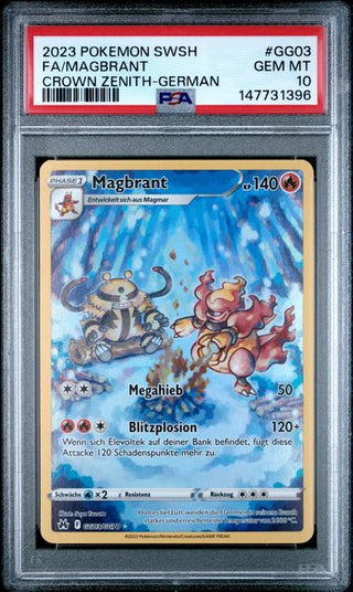 Pokémon Magbrant - Crown Zenith - Deutsch - PSA 10